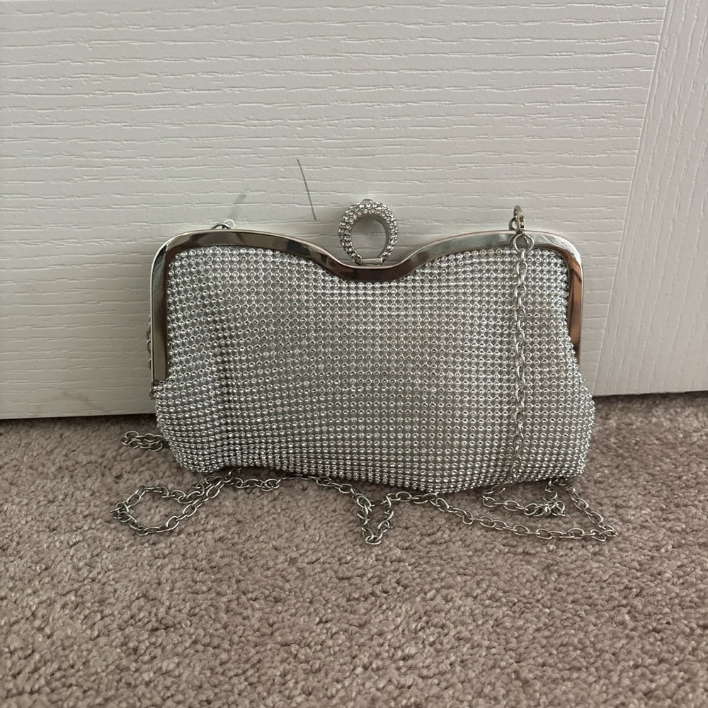 Elegant Silver Clutch Bag